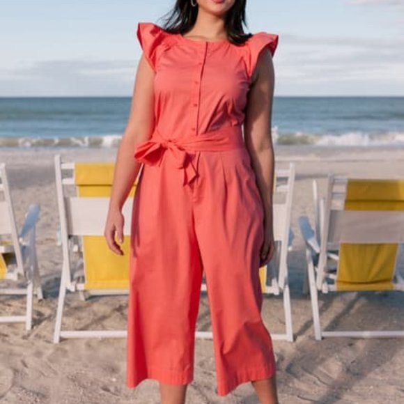 Gal Meets Glam Collection Saffron Flutter Sleeve Jumpsuit 12P - Picture 1 of 10